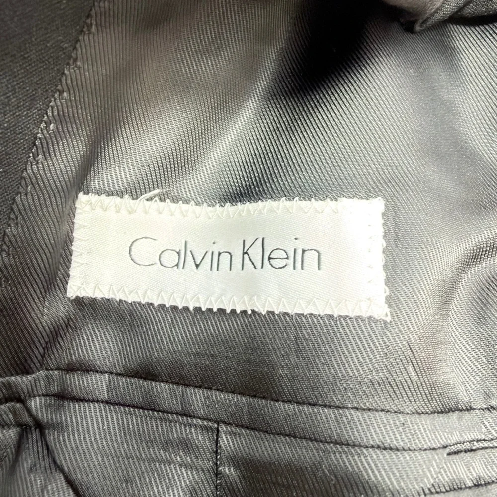 Calvin Klein Mens Black 100% Wool Blazer Suit Jacket Sport Coat 40R